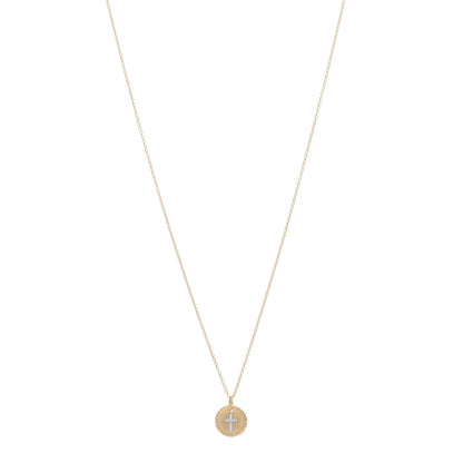 David Yurman 18K Yellow Gold Diamond Cable Collectibles Cross Charm Necklace 1 of 5