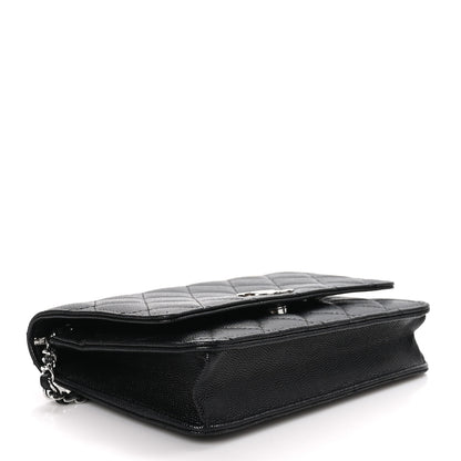 Chanel Caviar Quilted CC Logo Wallet on Chain WOC Black 4 of 11