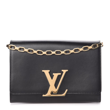 Louis Vuitton Calfskin Chain Louise MM Black 1 of 9