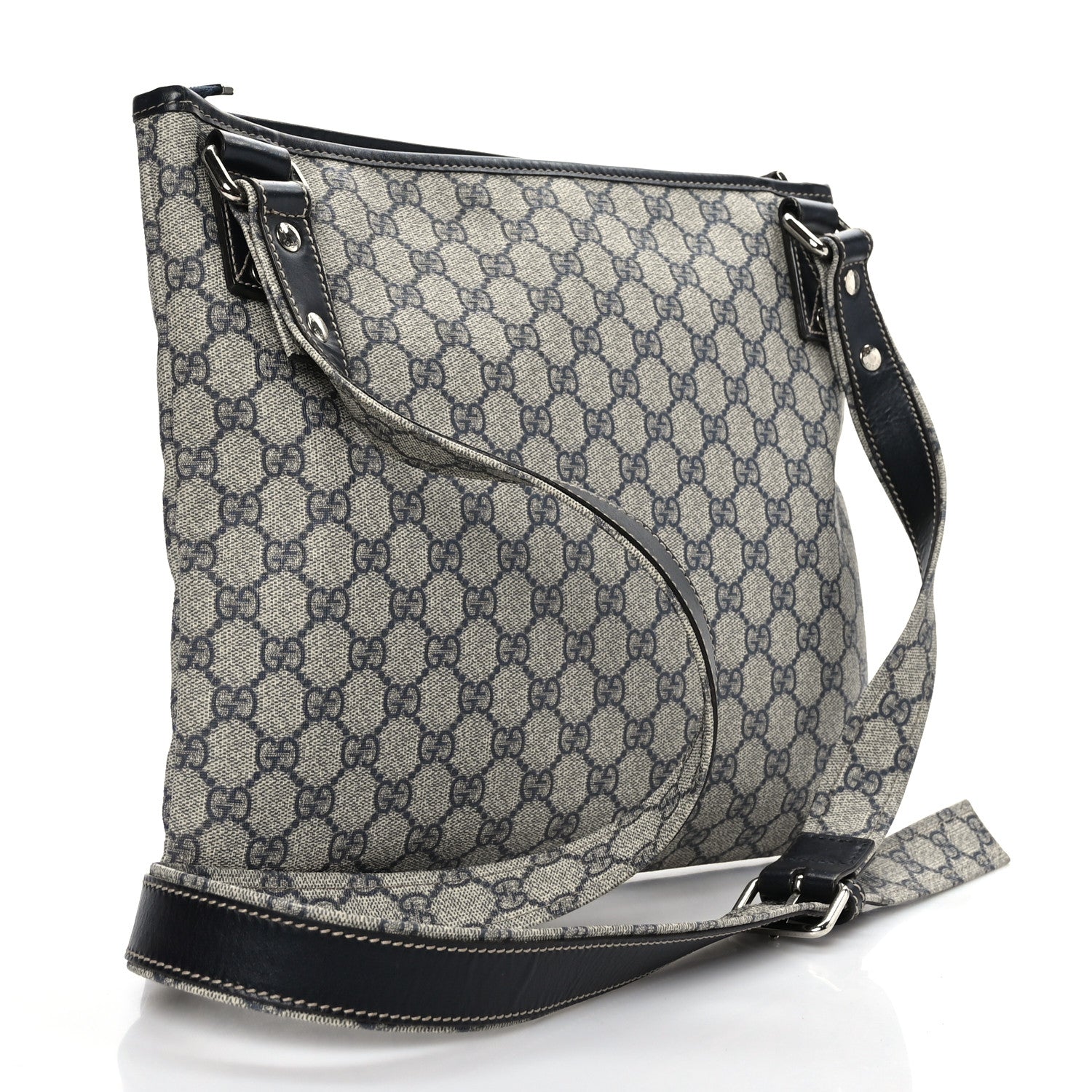 Gucci GG Supreme Monogram Web Messenger Beige Blue 2 of 9