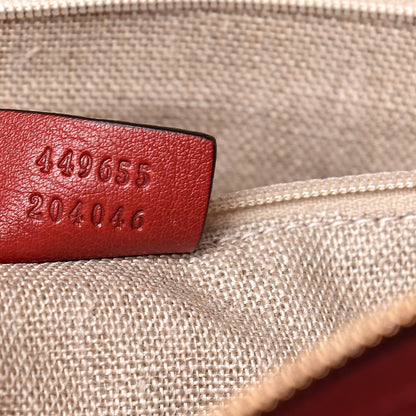 Gucci Soft Microguccissima Medium Zippered Satchel Rosso 9 of 10