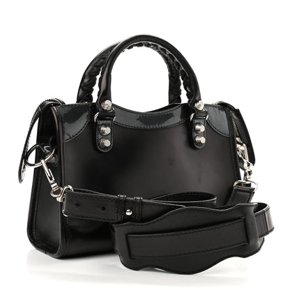 Balenciaga Smooth Calfskin Metallic Patent Giant 12 Silver Hardware Mini City Black Gris 3 of 10