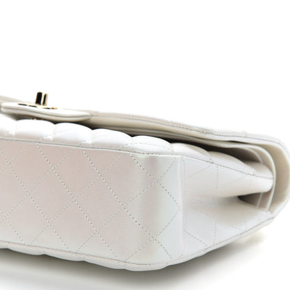 Chanel Iridescent Calfskin Quilted Medium Double Flap White 10 of 10
