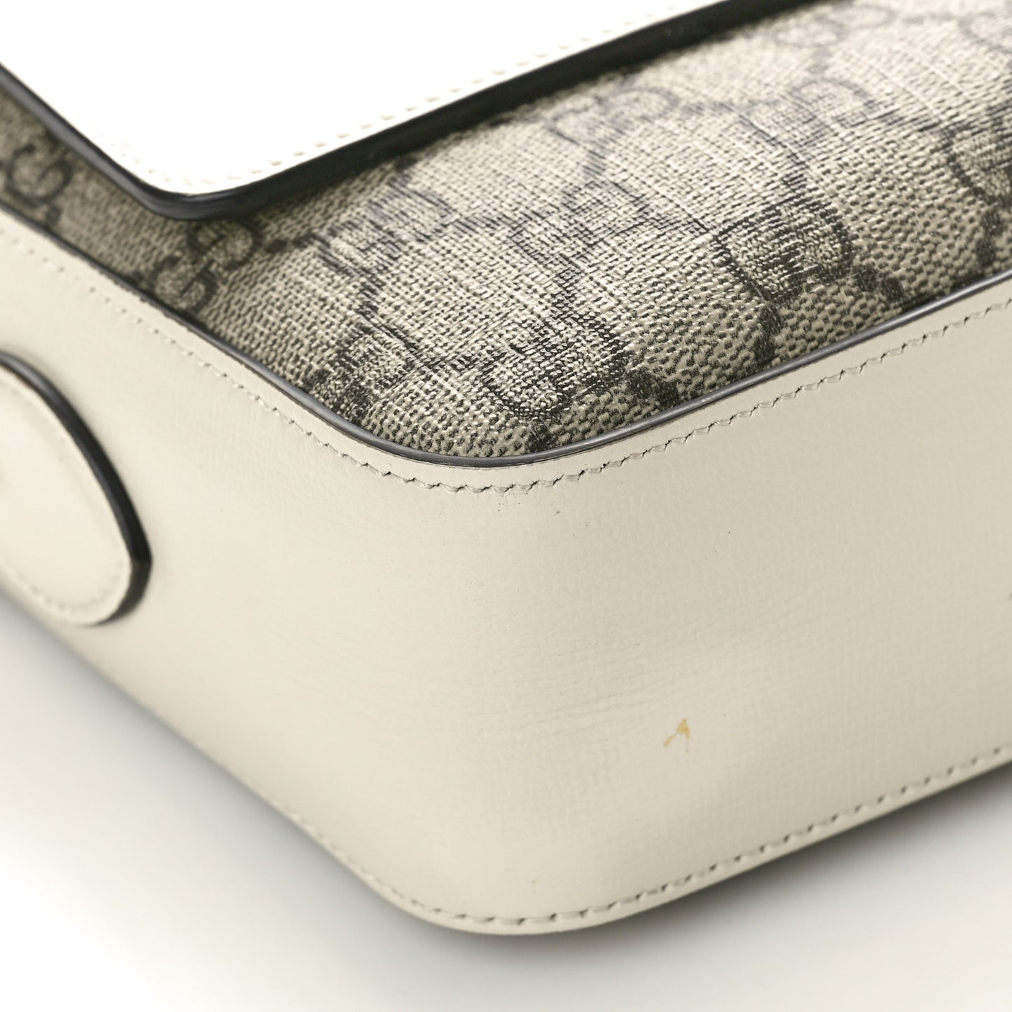 GG Supreme Monogram Small Horsebit 1955 Shoulder Bag Beige Mystic White