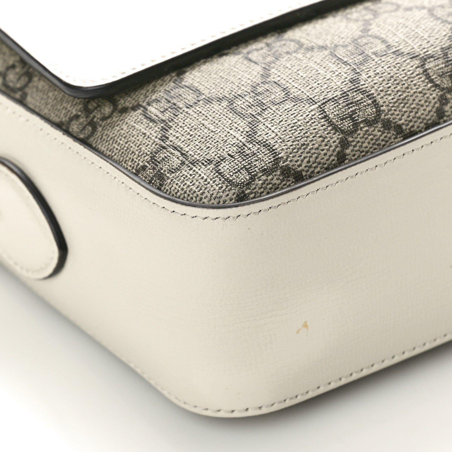 Gucci GG Supreme Monogram Small Horsebit 1955 Shoulder Bag Beige Mystic White 9 of 10