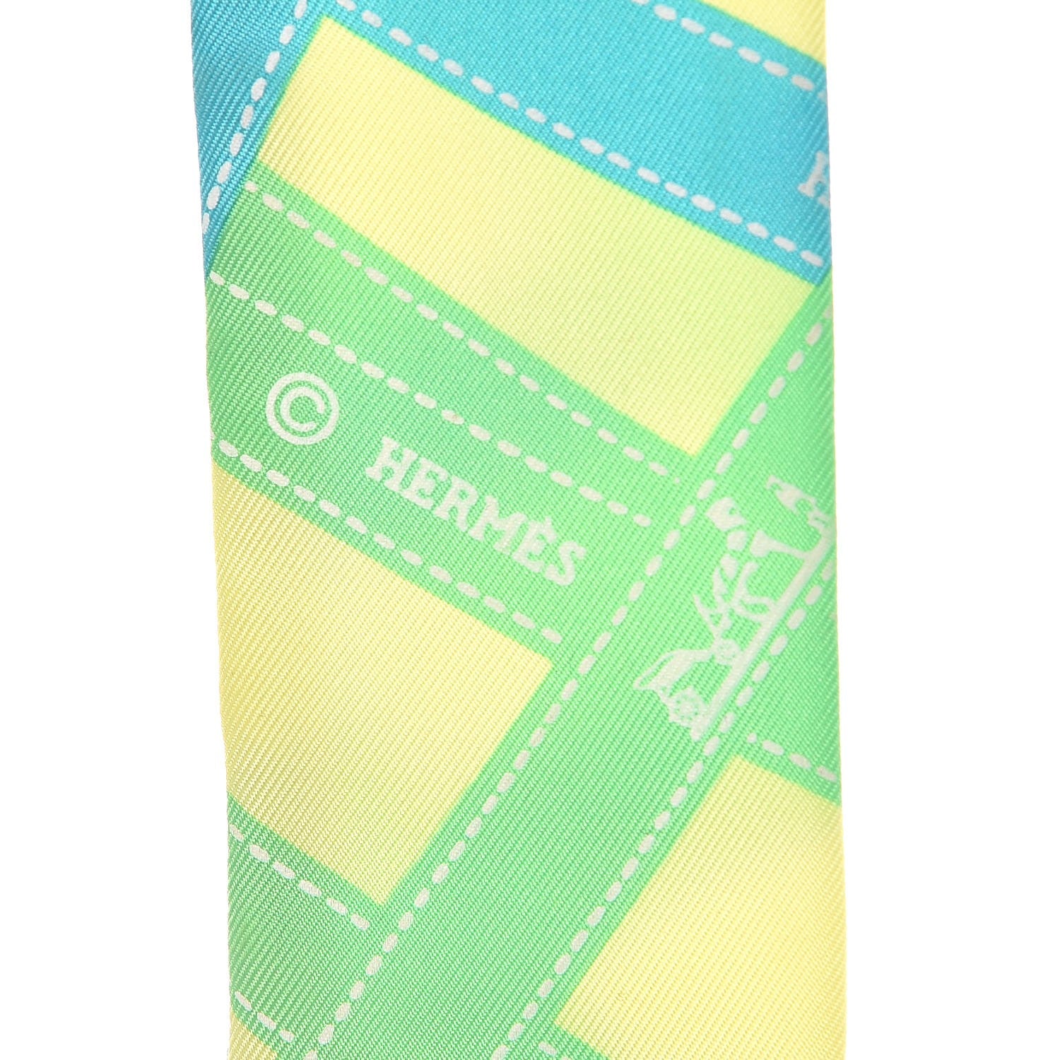 Hermes Silk Bolduc Twilly Citron Vert Vif Turquoise 5 of 7