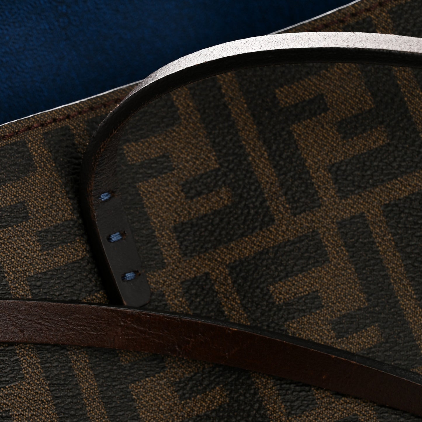 Zucca Spalmati Medium Roll Tote Tobacco Blue