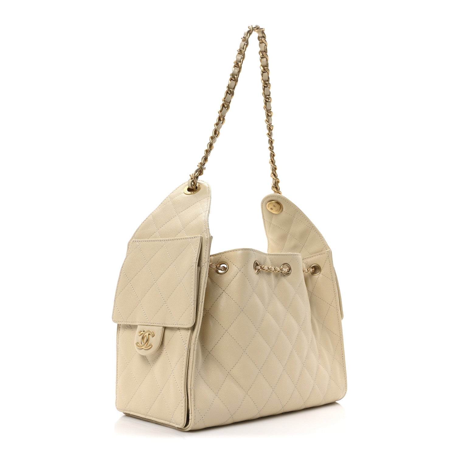 Chanel Caviar Quilted Small Chanel 25 Handbag Beige 3 of 10