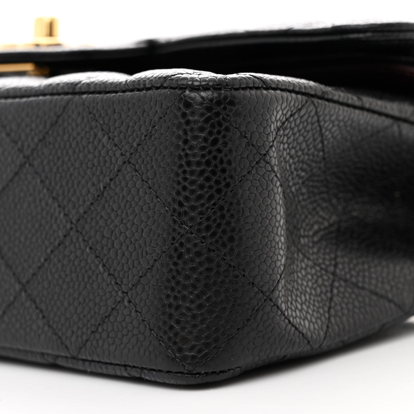Caviar Quilted Small Double Flap Black