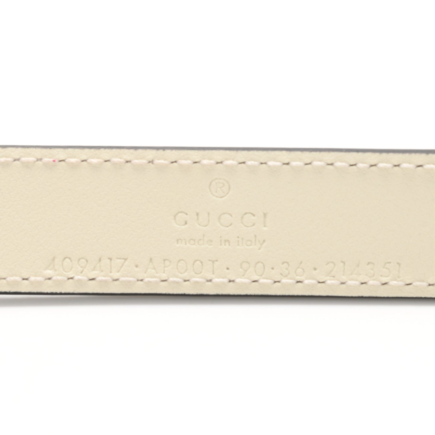 Calfskin Double G 20mm Belt 90 36 Mystic White