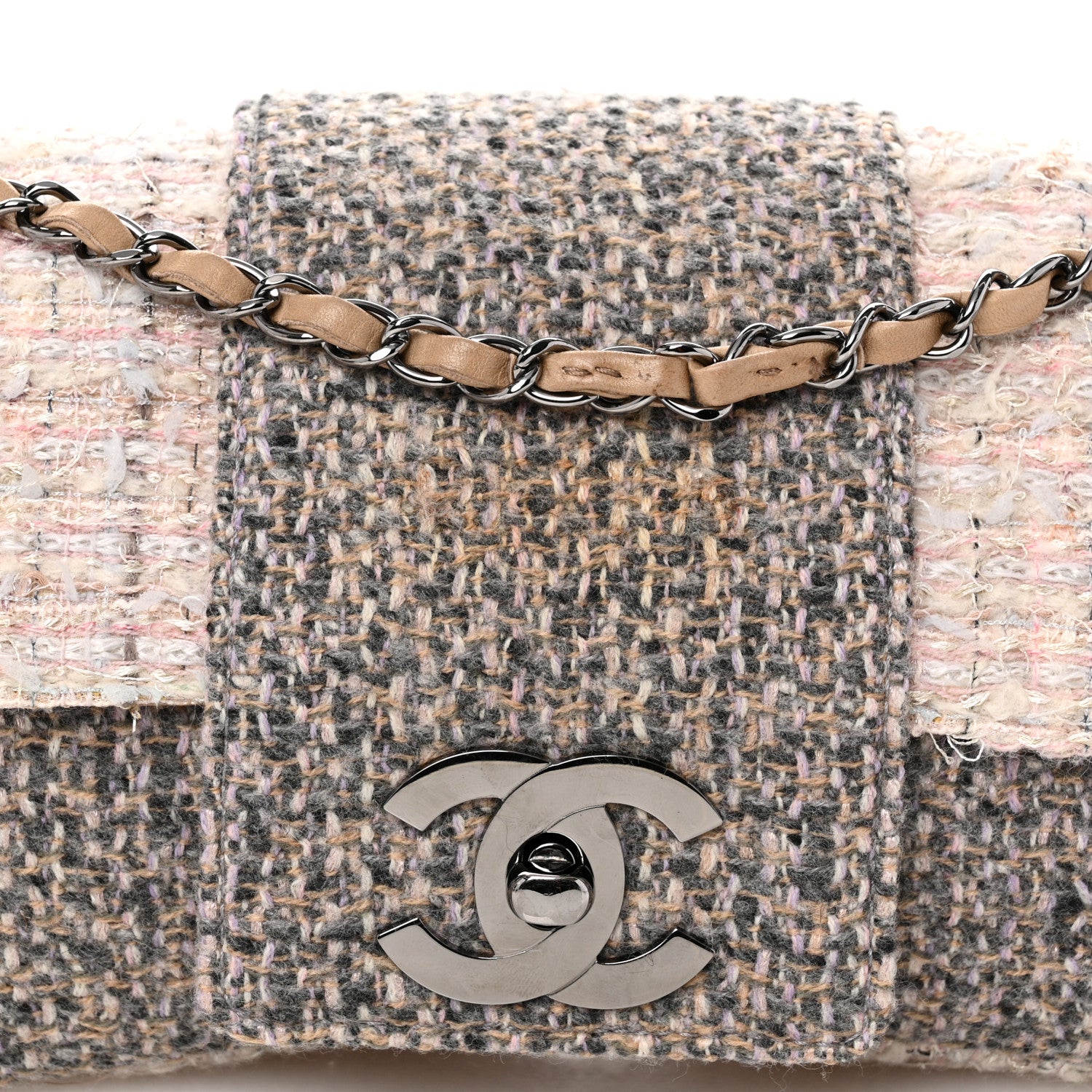 Chanel Tweed Medium Fantasy Flap Grey 8 of 12
