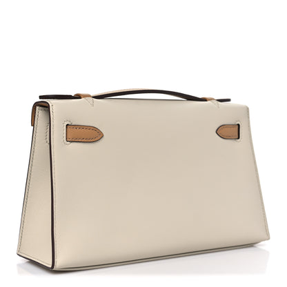 Hermes Swift Horseshoe Kelly Pochette Clutch Nata Biscuit 3 of 11