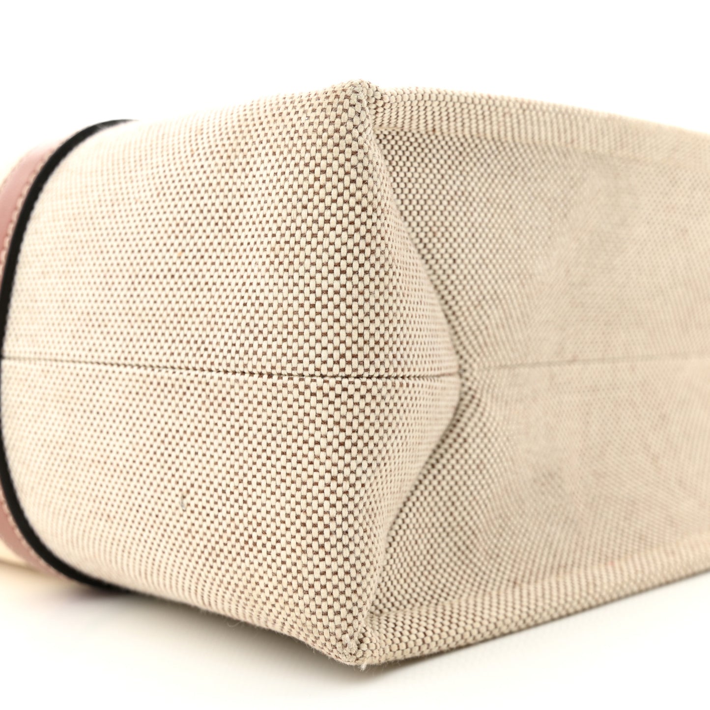 Cotton Calfskin Large Woody Ribbon Tote White Brown