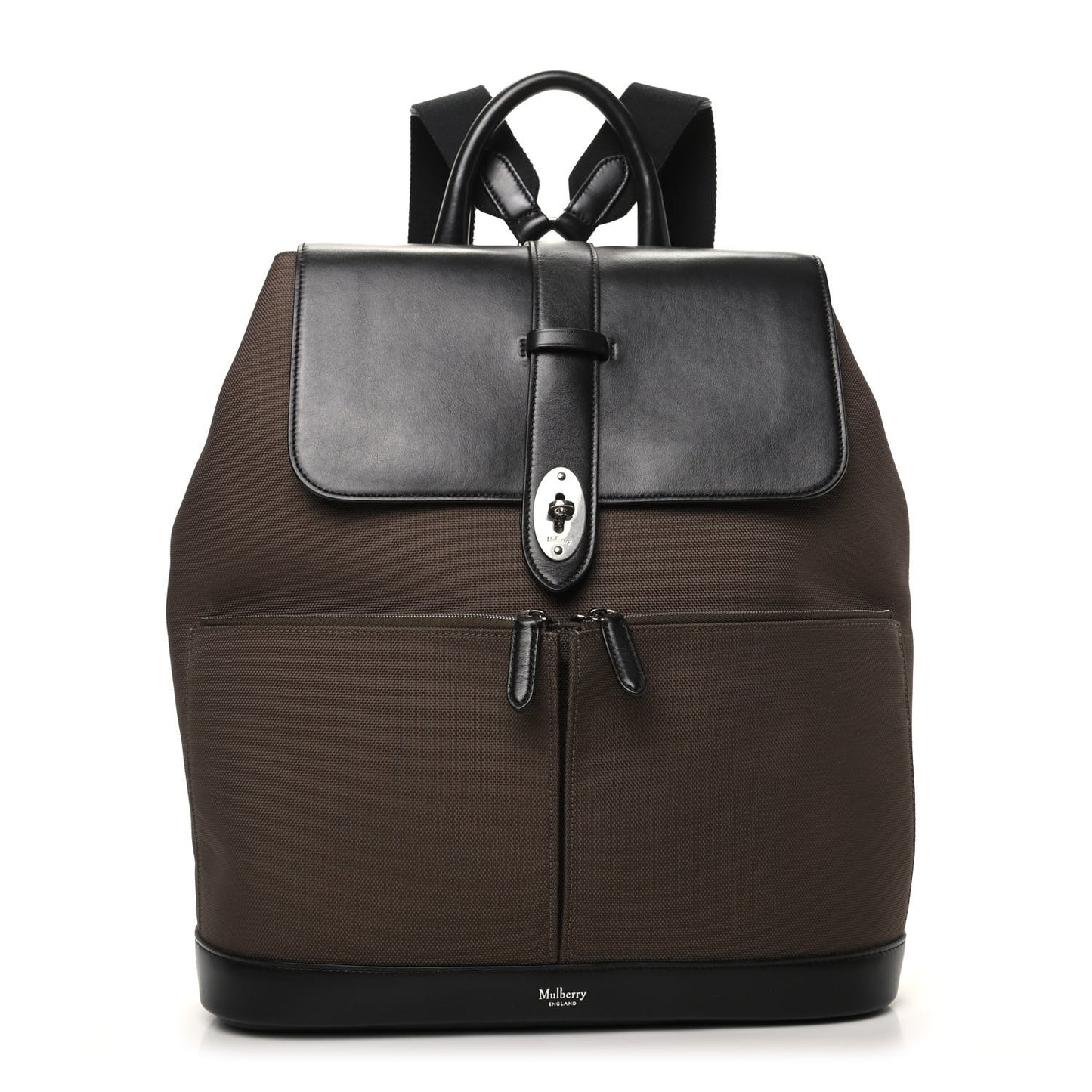 Nylon Calfskin Reston Backpack Dark Green Black