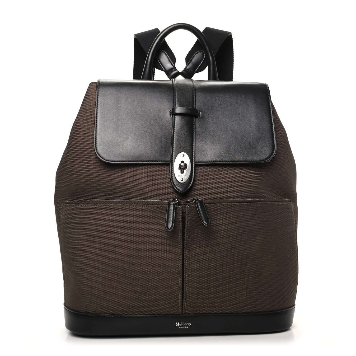 Mulberry Nylon Calfskin Reston Backpack Dark Green Black 1 of 8