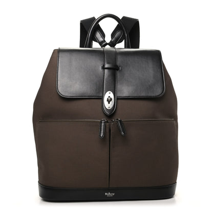 Mulberry Nylon Calfskin Reston Backpack Dark Green Black 1 of 8