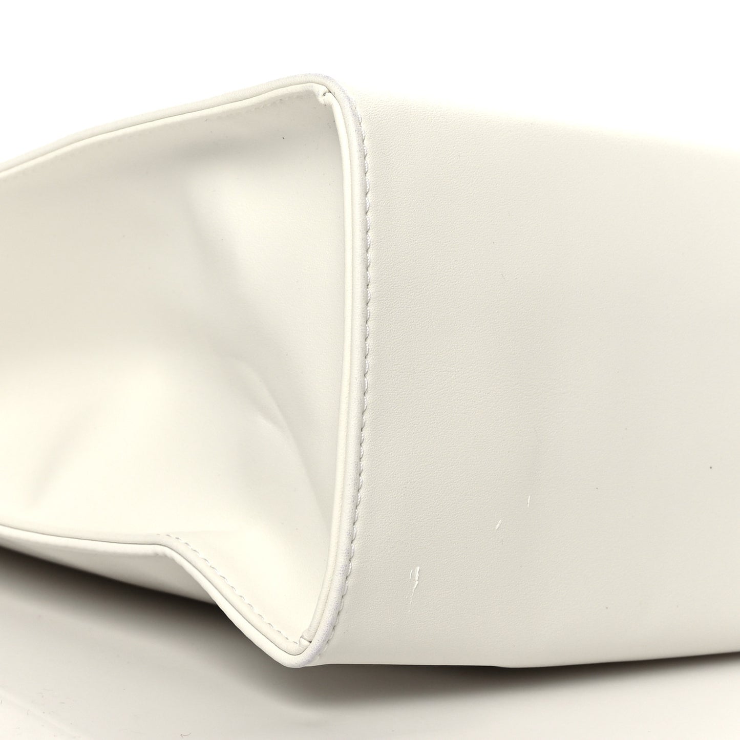 Vegan Leather Medium Shopping Bag White