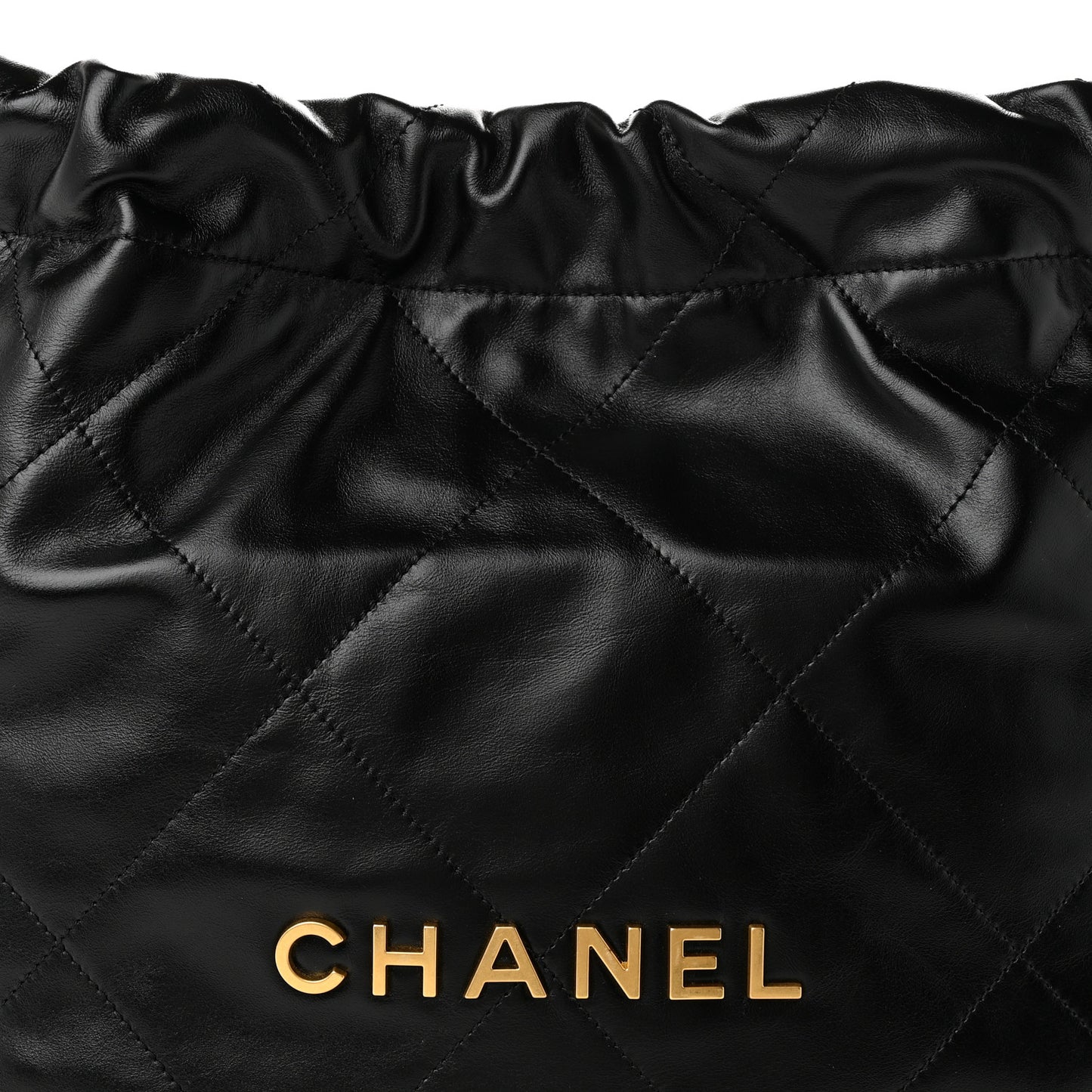 Shiny Calfskin Quilted Small Chanel 22 Black