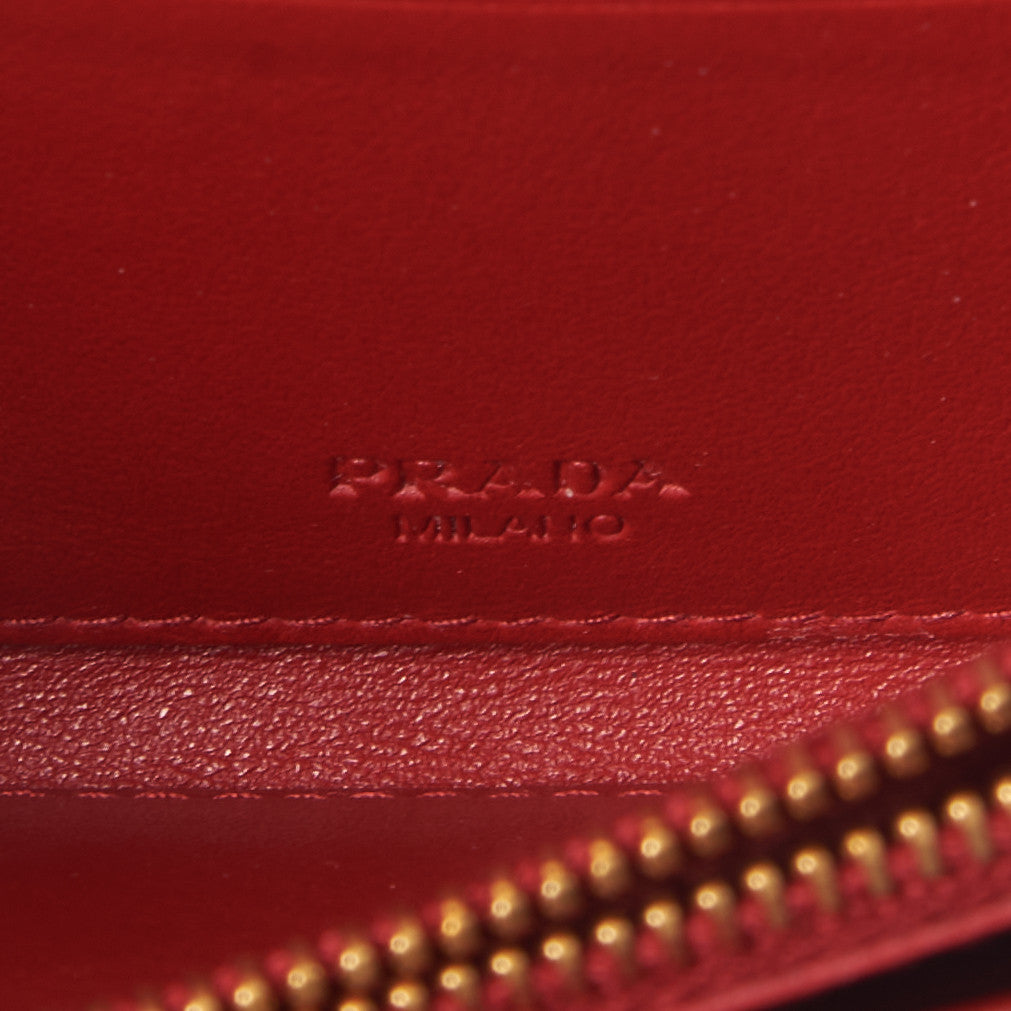 Prada Tessuto Quilted Mini Crossbody Wallet Fuoco 8 of 9