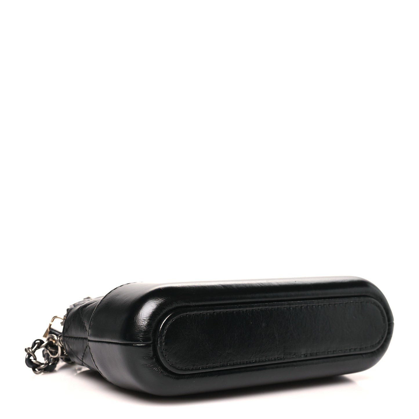 Aged Calfskin Quilted Small Gabrielle Clutch With Chain Black