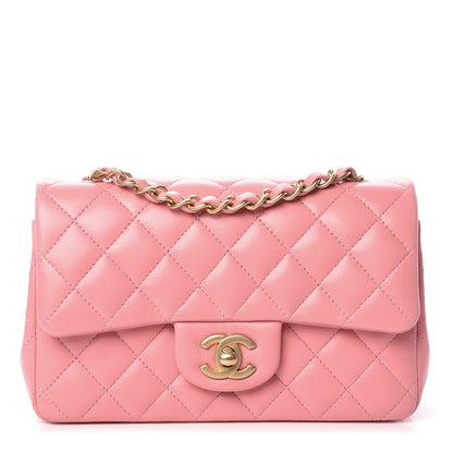 Chanel Lambskin Quilted Mini Rectangular Flap Pink 1 of 11