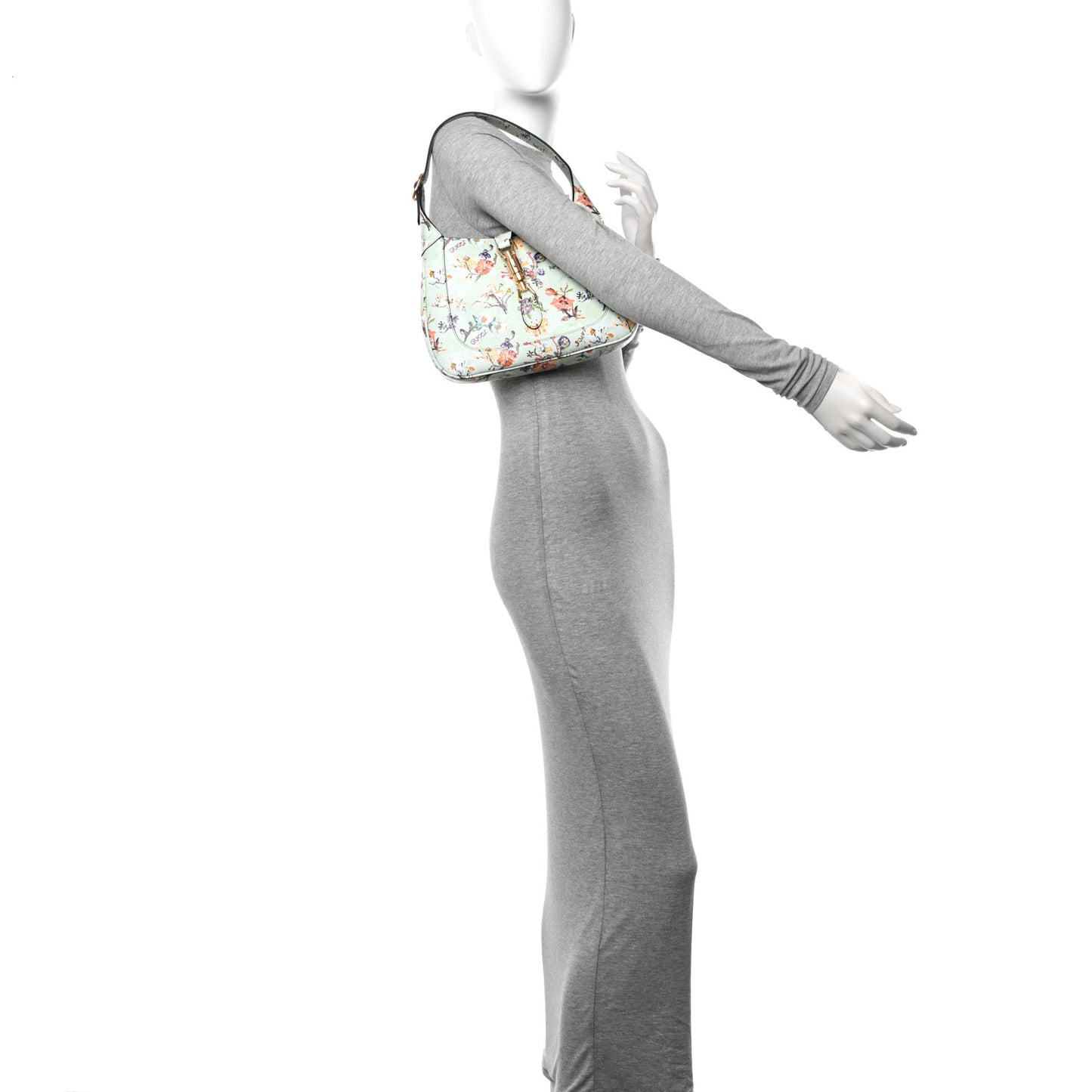 New Shangai Calfskin Soave Amore Printed Small Jackie 1961 Hobo Mint Green
