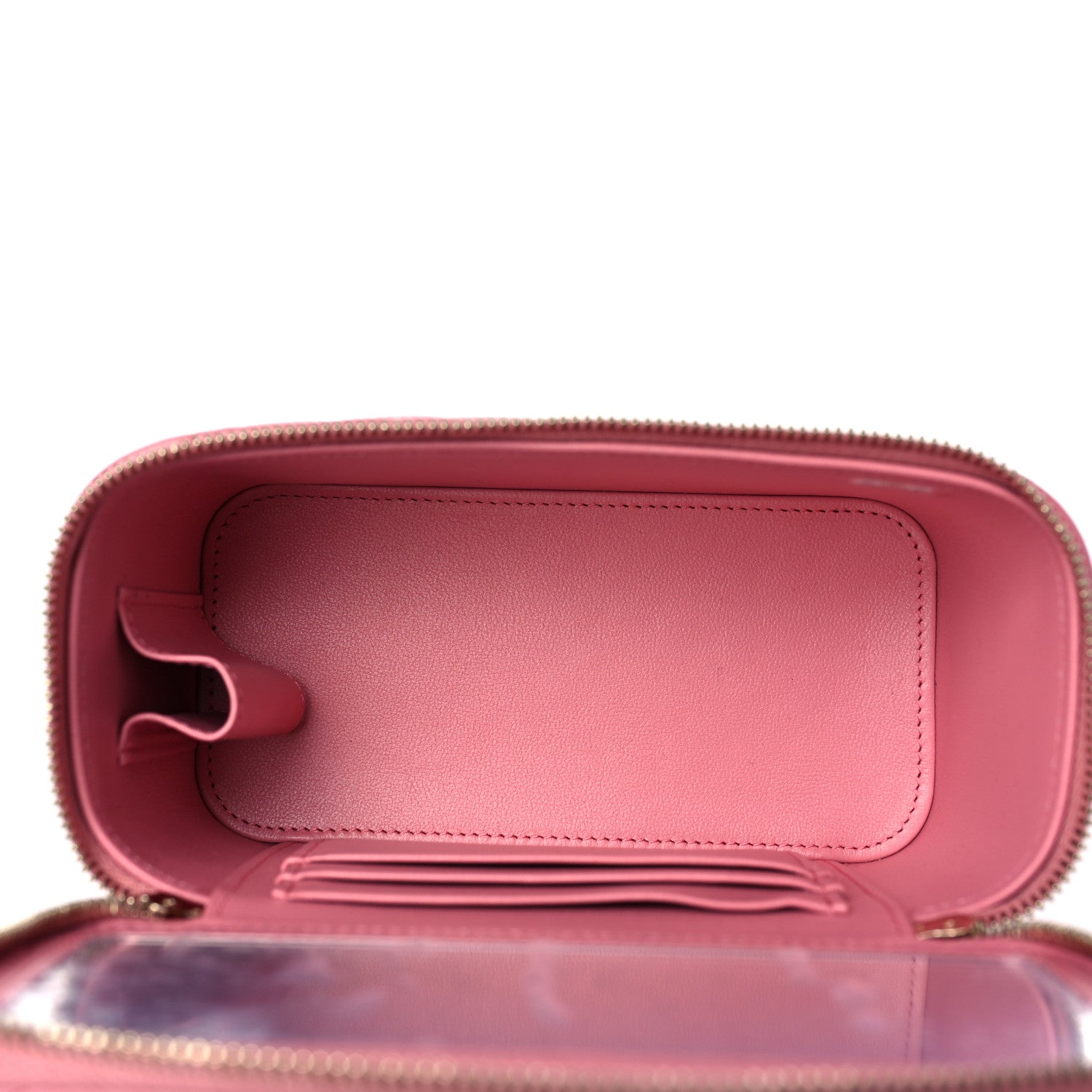 Chanel Lambskin Quilted Small Top Handle Vanity Case With Chain Dark Pink 5 of 10