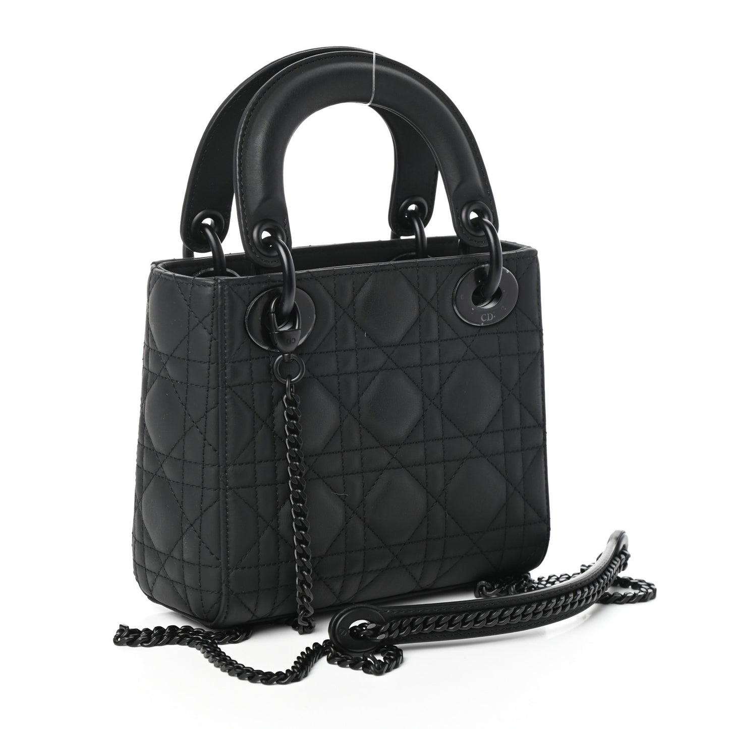 Ultra Matte Calfskin Cannage Mini Lady Dior Black