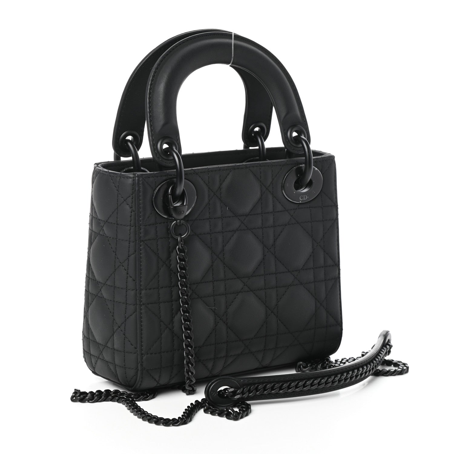 Christian Dior Ultra Matte Calfskin Cannage Mini Lady Dior Black 3 of 9