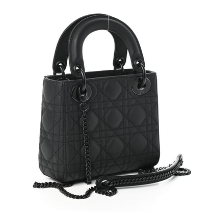 Christian Dior Ultra Matte Calfskin Cannage Mini Lady Dior Black 3 of 9