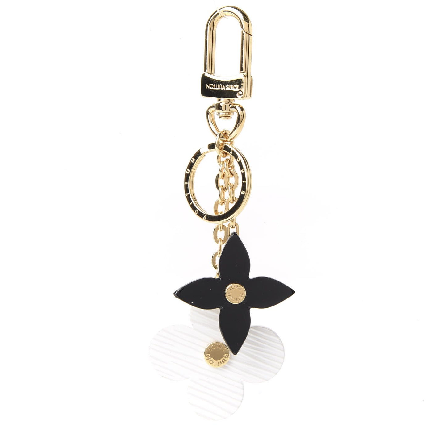 Monogram Epi Blooming Flowers Bag Charm Key Holder White