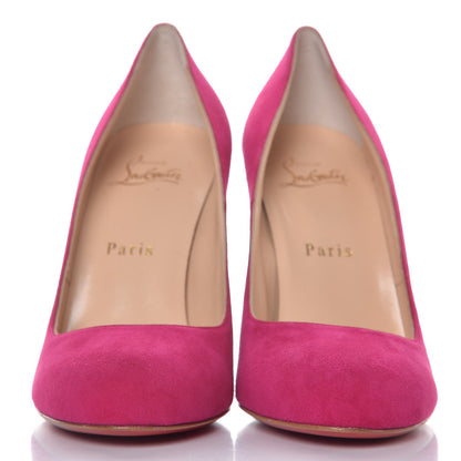 Christian Louboutin Suede Ron Ron 100 Pumps 38 Cyclamen 3 of 8