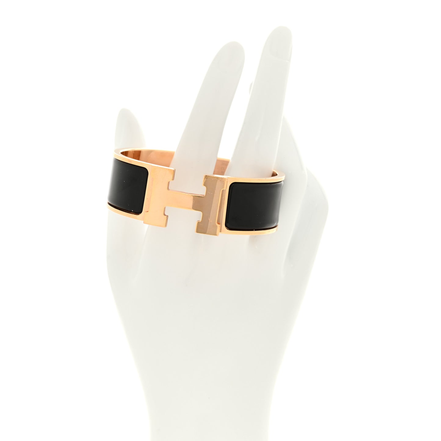 Enamel Wide Clic Clac H Bracelet PM Black