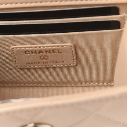 Chanel Lambskin Quilted Mini Trendy CC Clutch With Chain Beige 6 of 11