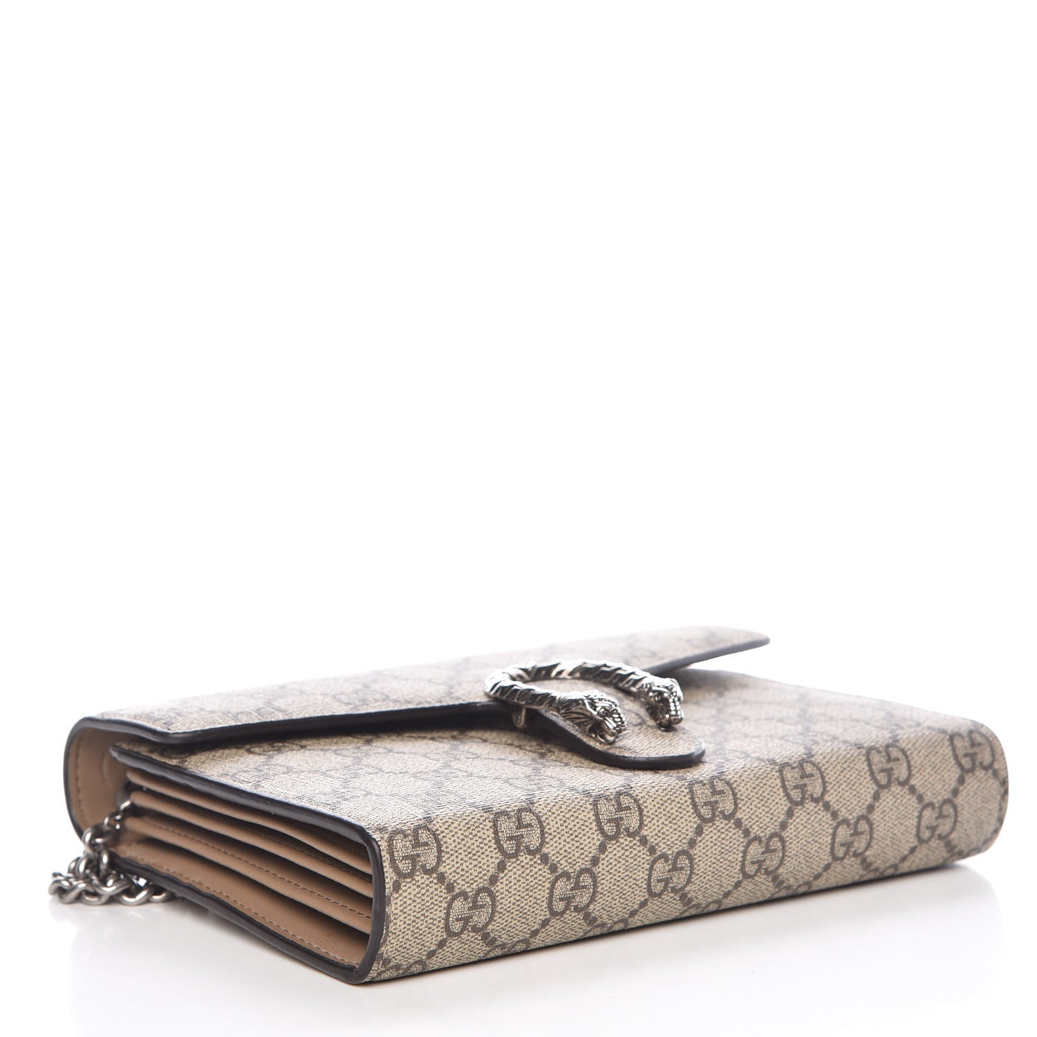 Gucci GG Supreme Monogram Mini Dionysus Chain Wallet Beige Taupe 4 of 9