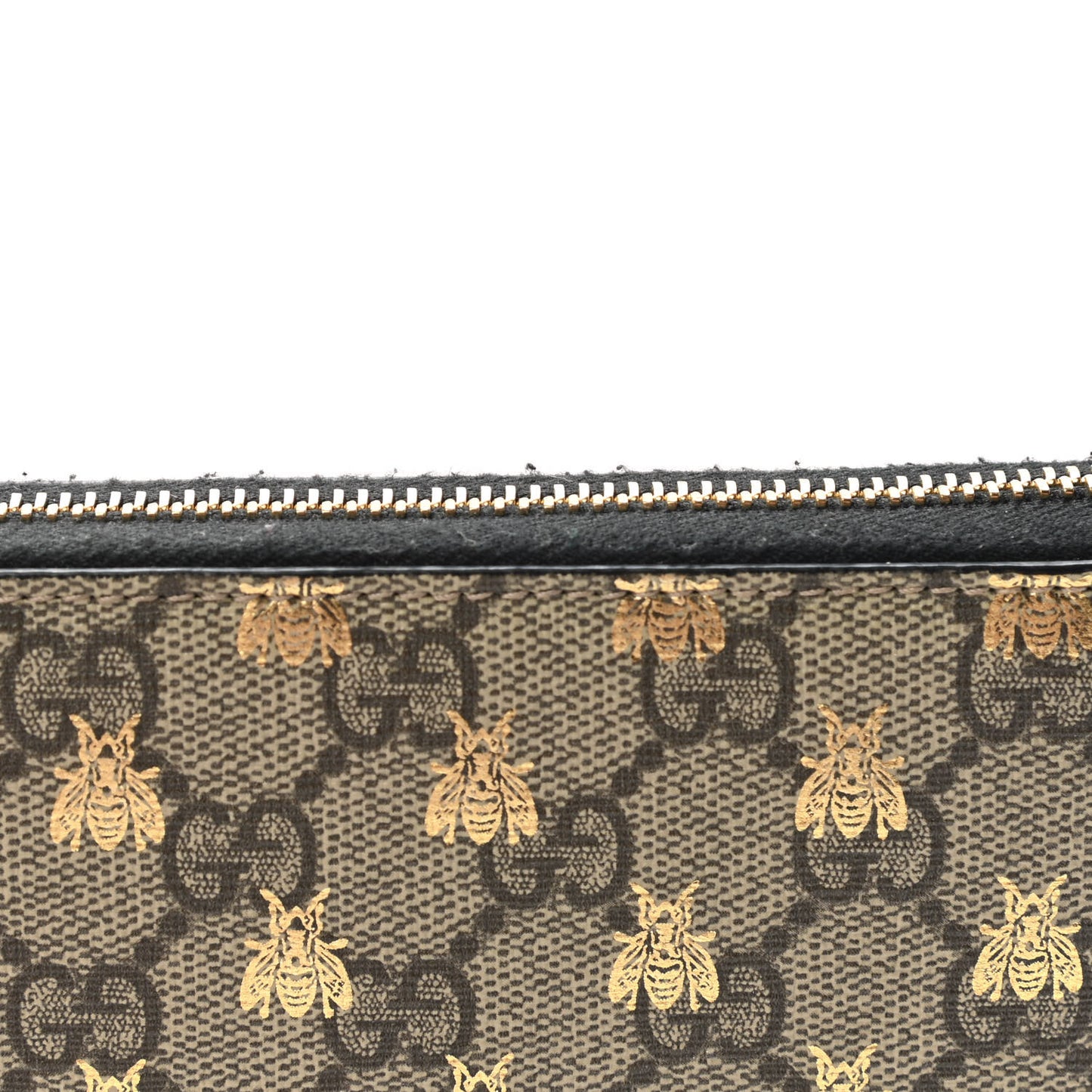 GG Supreme Monogram Bees Zip Around Wallet