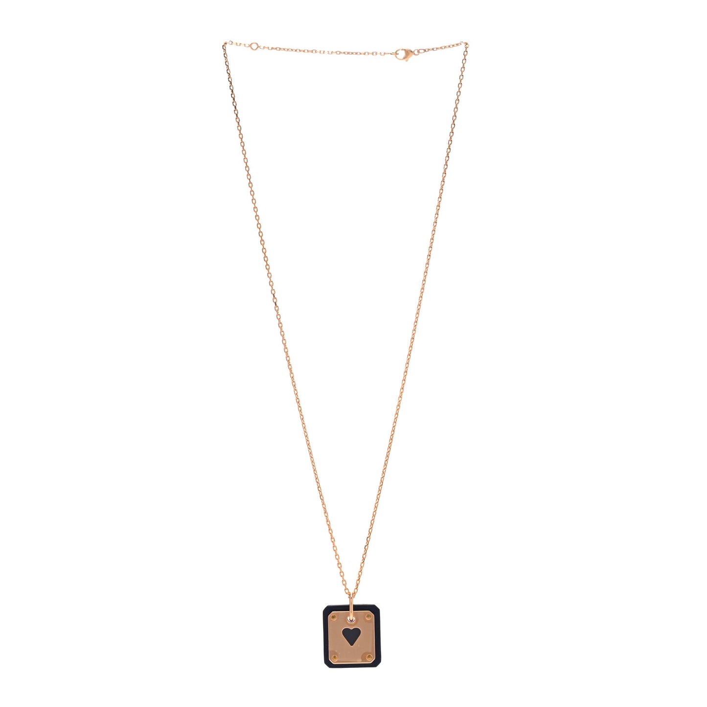 Rose Gold Plated Swift As De Coeur Necklace Black
