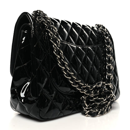 Chanel Patent Quilted Jumbo Double Flap Black 3 of 13