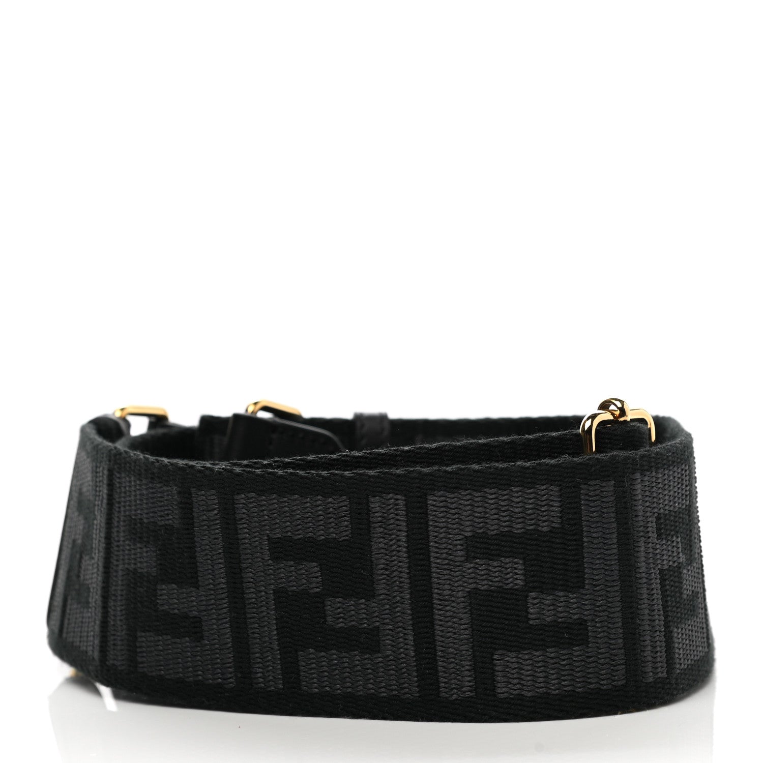 Fendi Ribbon Vitello Seta FF 1974 Adjustable Strap You Black 2 of 5