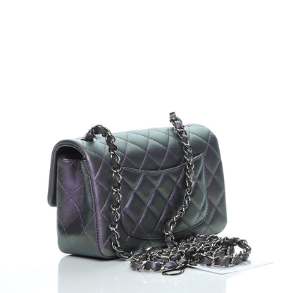 Chanel Metallic Lambskin Quilted Mini Rectangular Flap Purple 3 of 8