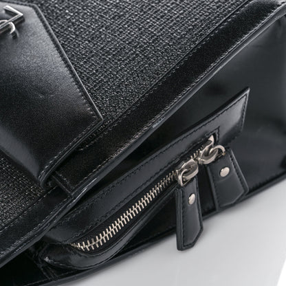 Saint Laurent Raffia Shiny Calfskin Medium Uptown Tote Black 12 of 13