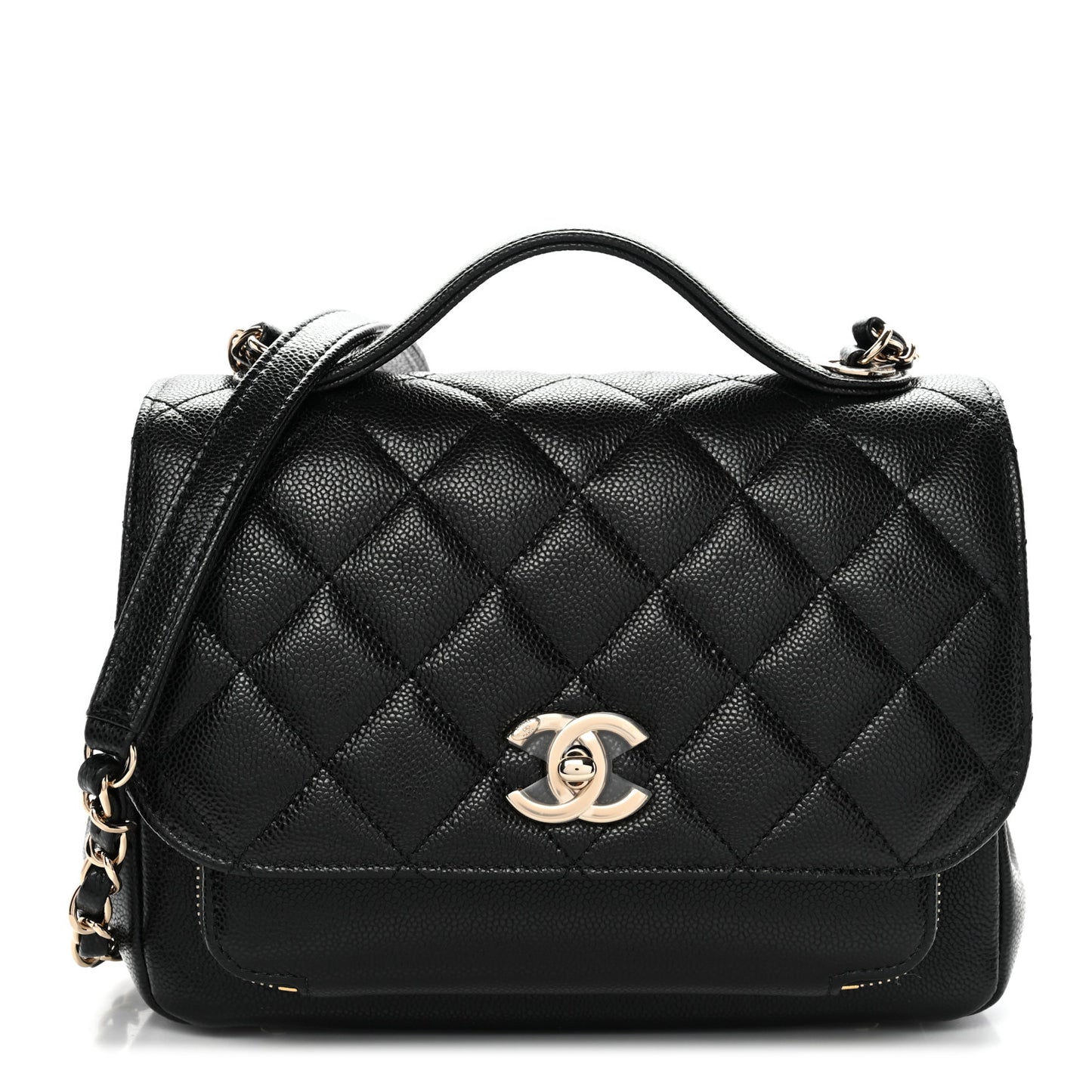 Caviar Quilted Medium Business Affinity Flap Black