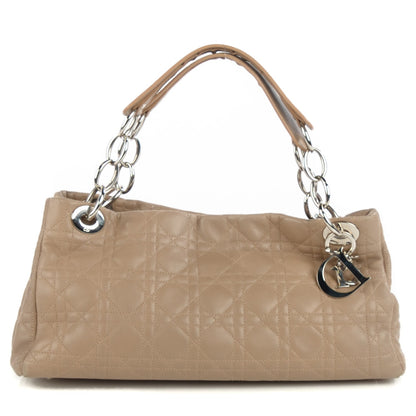 Christian Dior Lambskin Cannage Shoulder Bag Beige 1 of 7