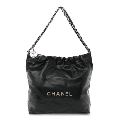 Chanel Shiny Calfskin Quilted Small Chanel 22 Black 1 of 12