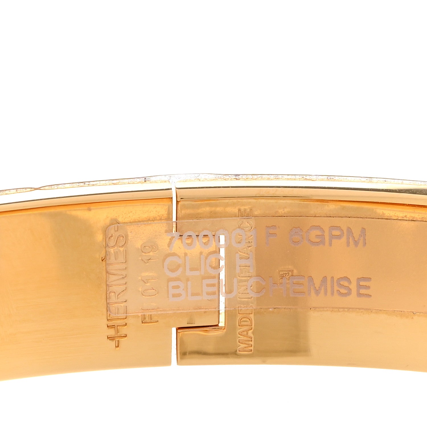 Hermes Enamel Narrow Clic Clac H Bracelet PM Bleu Chemise 4 of 5
