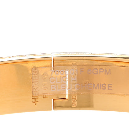 Hermes Enamel Narrow Clic Clac H Bracelet PM Bleu Chemise 4 of 5