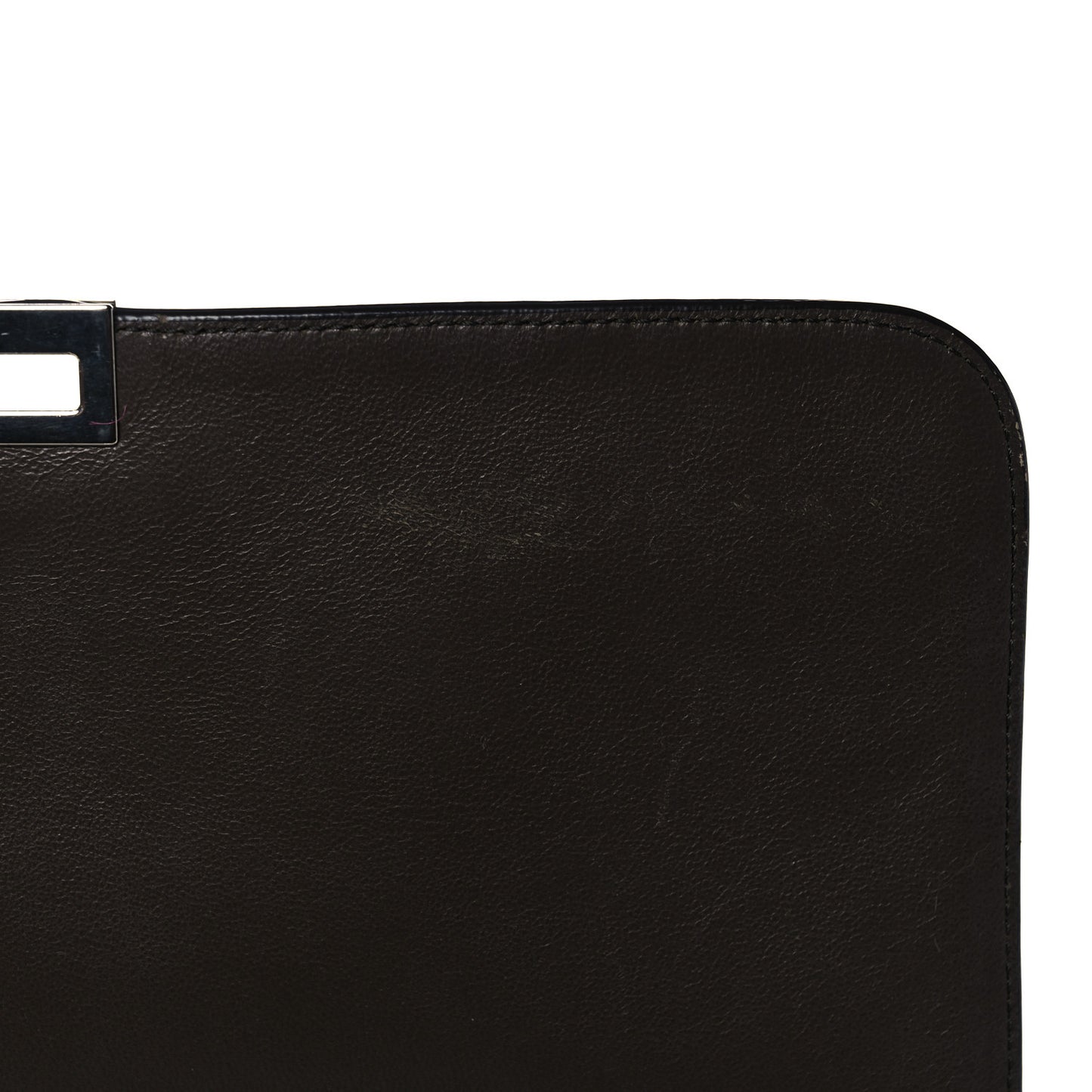Drummed Calfskin Suede Medium Trapeze Souris