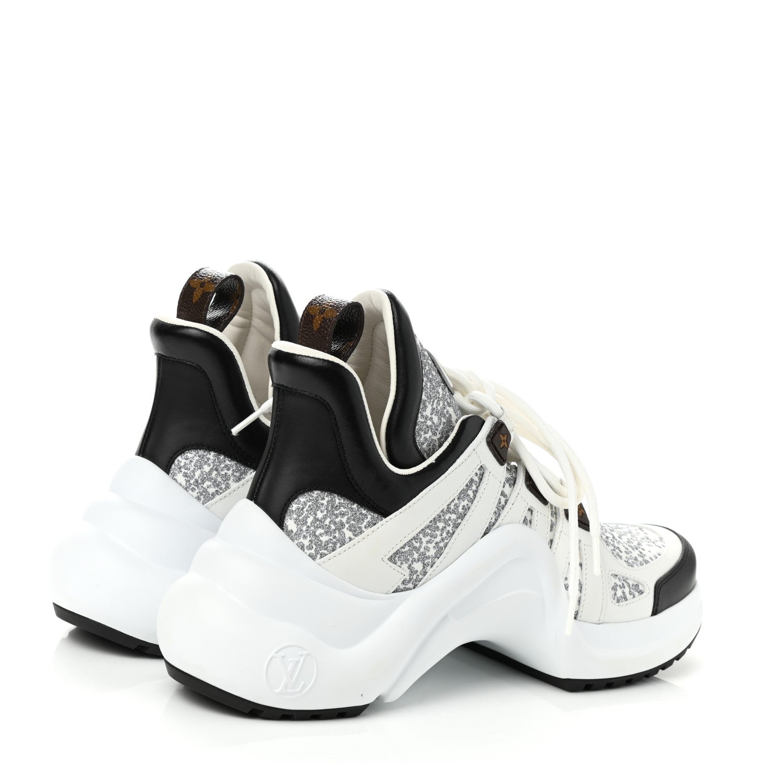 Louis Vuitton Calfskin Glitter LV Archlight Sneaker 37.5 White 4 of 9