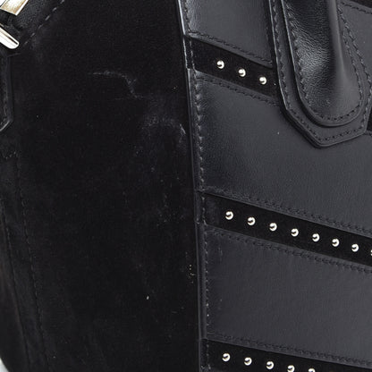 Givenchy Calfskin Suede Small Studded Chevron Antigona Black 18 of 19