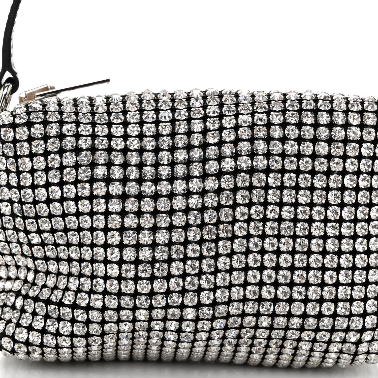Alexander Wang Mesh Crystal Rhinestone Mini Heiress Pouch Black Silver 7 of 9